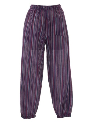 Pantaloni Unisex mov in dungi - Img 2