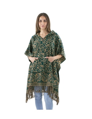 Poncho petrol Boho Etnic floral - Img 3