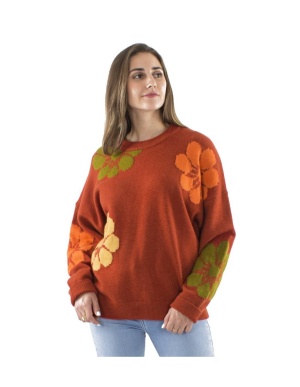 Pulover tricotat Print Fleur - Img 2