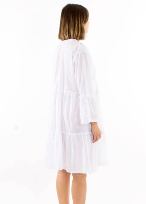 Rochie alba boema cu broderie englezeasca - Img 3