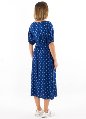 Rochie albastra cu print Bali - Img 3