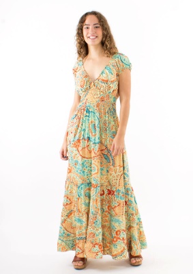 Rochie Bohemian Zaari nuanță orange - Img 2