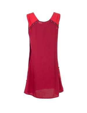 Rochie corai din vâscoză cu broderii - Img 2