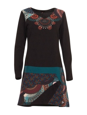 Rochie etnic-chic tricot bumbac - Img 1