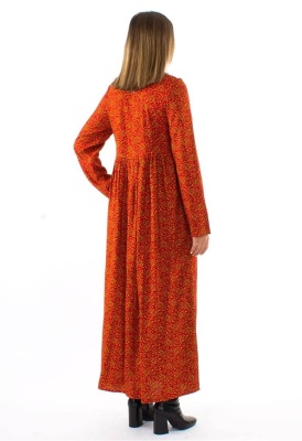 Rochie lunga cu print arabesque - Img 3