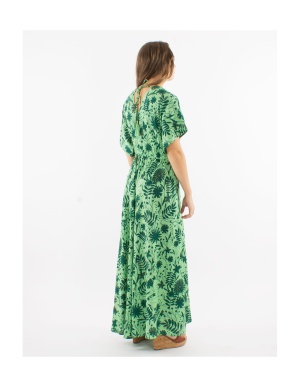 Rochie lungă mentă Print Aster Dore - Img 3