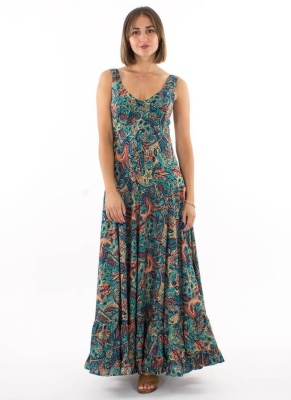 Rochie lunga nuanta petrol - Img 2