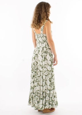 Rochie lunga olive print anemone - Img 3