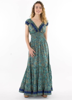 Rochie lunga sari nuanta menta - Img 2