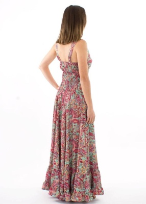 Rochie Maxi print floral menta - Img 3