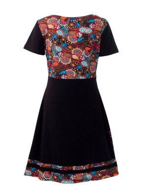Rochie neagra cu insertii etnice - Img 3