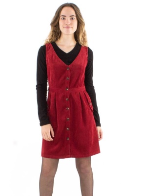 Rochie sarafan bordeaux velur - Img 1