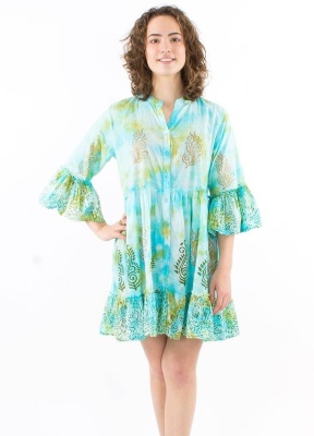 Rochie tunica olive maneci evazate - Img 2