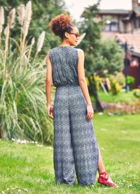 Salopeta Boho Chic alb-negru - Img 2