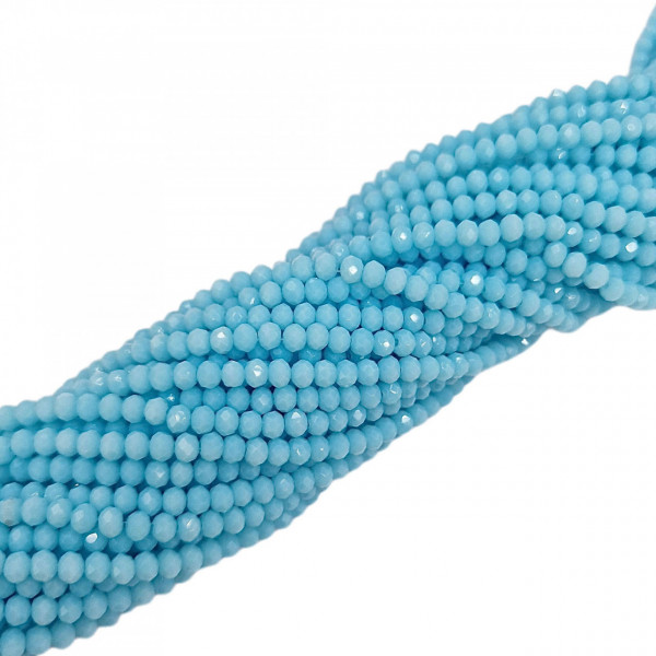 Cristale rondele fațetate de 4 mm - șirag aprox 130 bucăți - bleu deschis opalescent