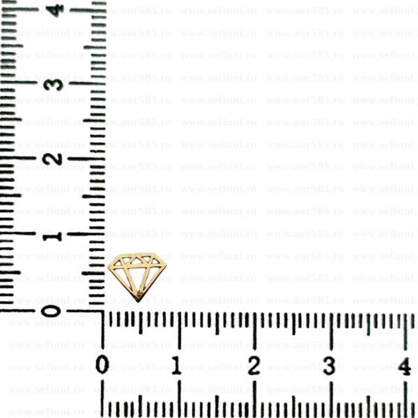 Link din aur 14k - pentru bratara - diamant