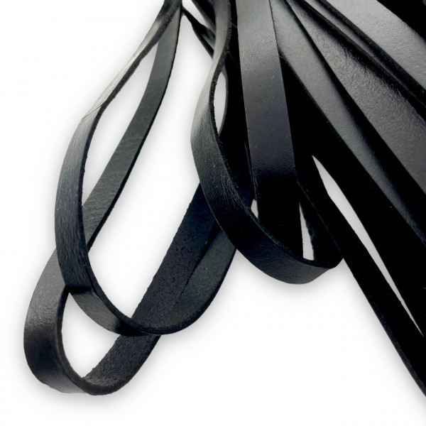 1 Metru Piele naturala lata 10x2mm - negru