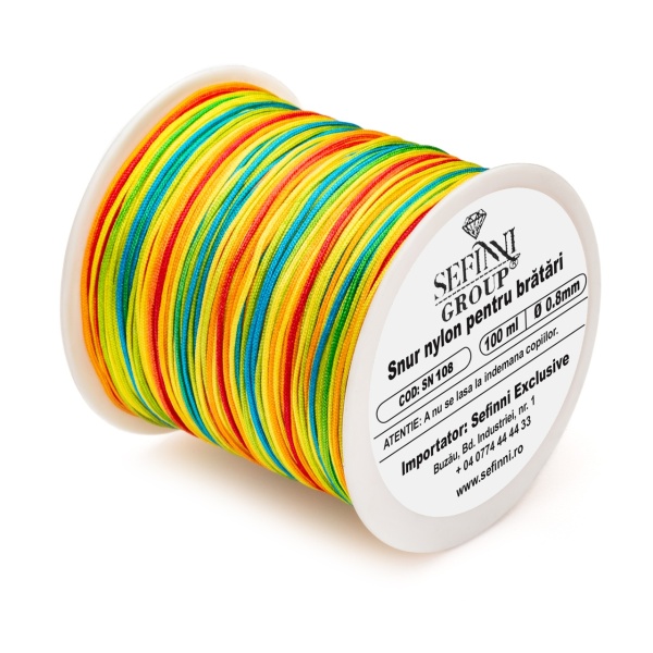 Rola snur 100m x 0.8mm - multicolor happy