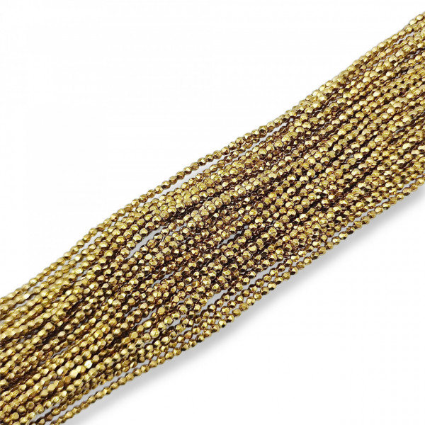 Hematite fatetate - water plated gold - 2mm - sirag aprox 200 buc