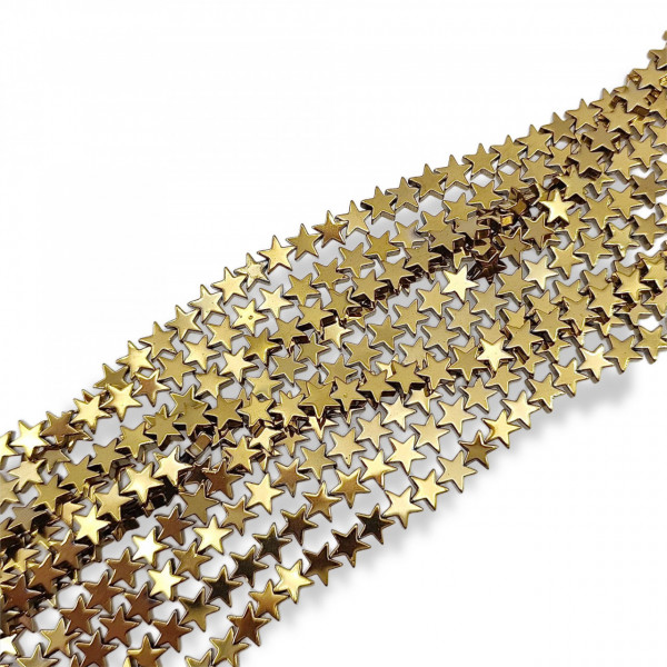 Hematite stelute - water plated gold - 6mm - sirag aprox 75 buc