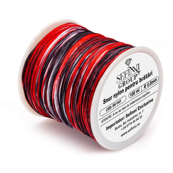 Rola snur 100m x 0.8mm - multicolor royal red