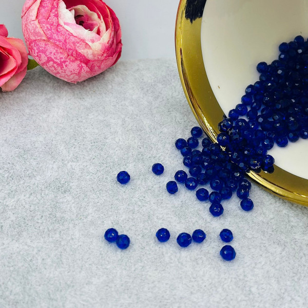 Cristale rondele fațetate de 4 mm - albastru indigo - șirag aprox 130 bucăți