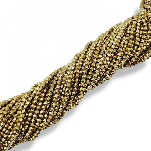 Hematite fatetate - water plated gold - 4mm - sirag aprox 105 buc