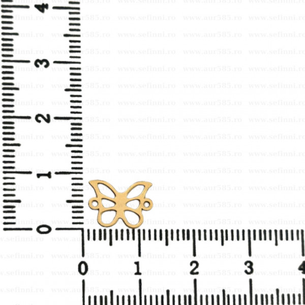 Link din aur 14k - pentru bratara - fluture effect