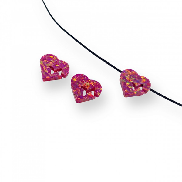 Pandantiv inimioara heartbeat 1.1x1cm - OPAL