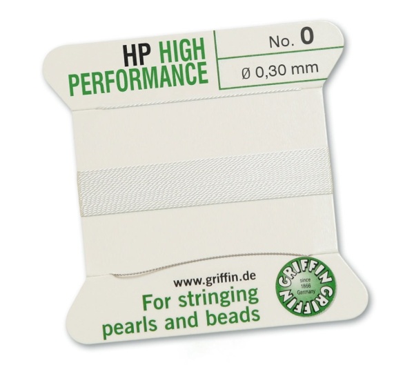 Ata pentru insirat High Performance 0.30mm - cu ac atasat - alb