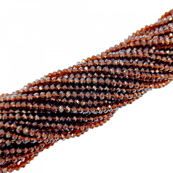 Cristale rondele fațetate de 4 mm - șirag aprox 130 bucăți - chocolate