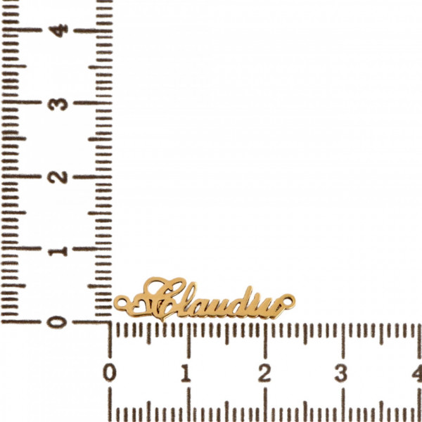 Link din aur 14k - pentru bratara - nume Claudiu