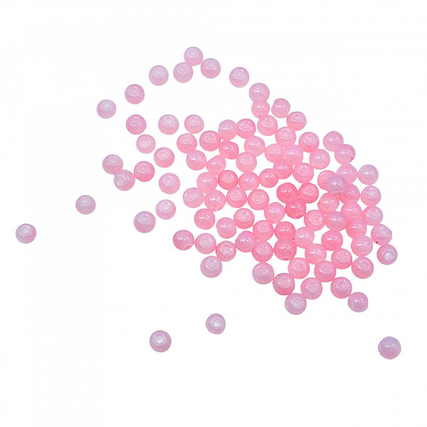 Margele de sticla, rotune, netede 4mm roz ~ aprox 270 buc