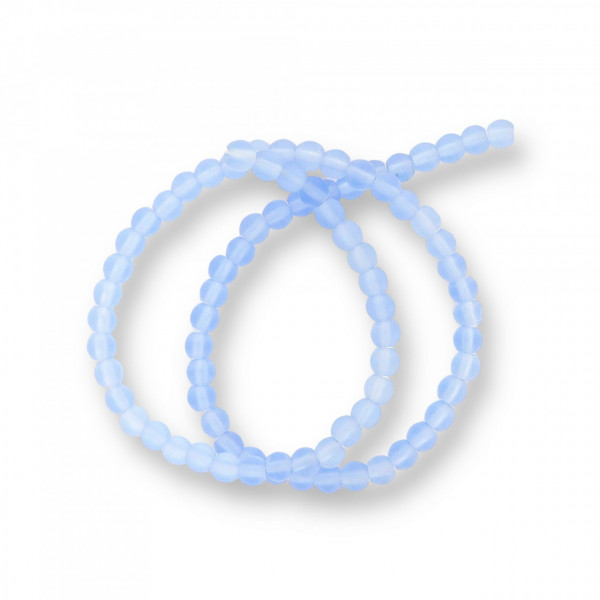 Șirag cristale 4 mm Frosted mat Sky Blue, șirag Aprox 80 buc