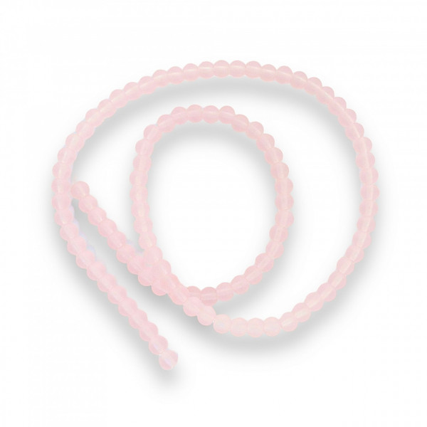 Șirag cristale 4 mm Frosted mat Pink, șirag Aprox 80 buc