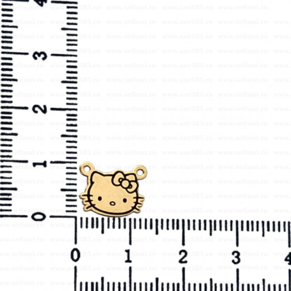 Link din aur 14k - pentru colier - personaj pisicuta