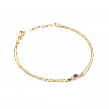 Bratara Aur 14K cu Rubin 0.15 ct si Diamante Naturale 0.03 ct