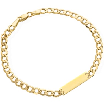 Brățară cu Legături Aurii Impletite cu Placuta - Aur 14k
