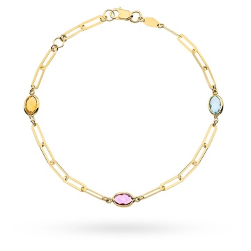 Brățară din Aur 14K cu Topaz, Ametist și Citrin