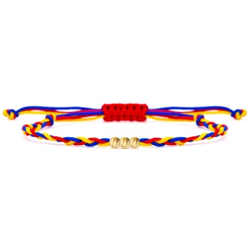 Brățară Trio România Tricolor cu biluțe din AUR 14K