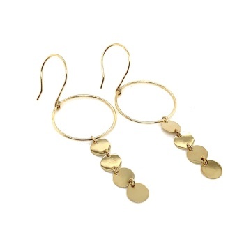 Cercei Aur 14K – Tortițe cu Patru Cercuri Delicate