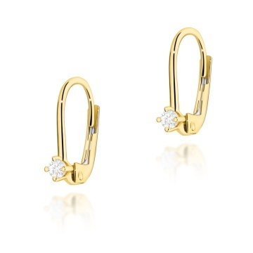 Cercei Aur 14K cu Diamant Natural 0.07 ct