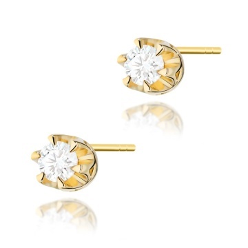 Cercei Aur 14K cu Diamant Natural 0.08 ct