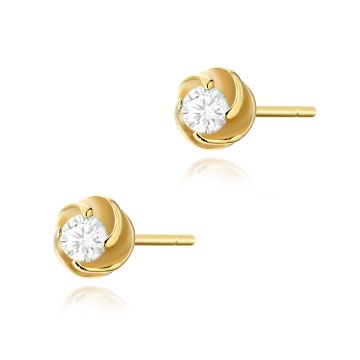 Cercei Aur 14K cu Diamant Natural 0.08 ct