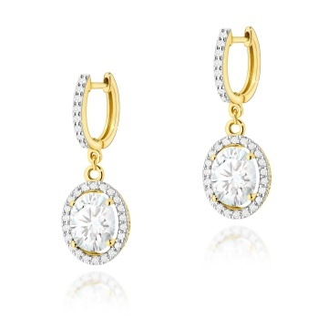 Cercei Aur 14K cu Diamante de Laborator 2.29 ct