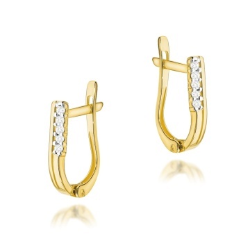 Cercei Aur 14K cu Diamante Naturale 0.15 ct
