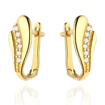 Cercei Aur 14k cu Zirconii Albe