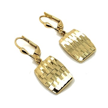 Cercei Aur 14K Dreptunghiulari Diamantati