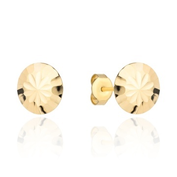 Cercei Aur Galben 14K, Model Rotund, Super Ușori, 6mm