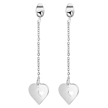 Cercei Heartsio Long din Inox placat cu AUR alb